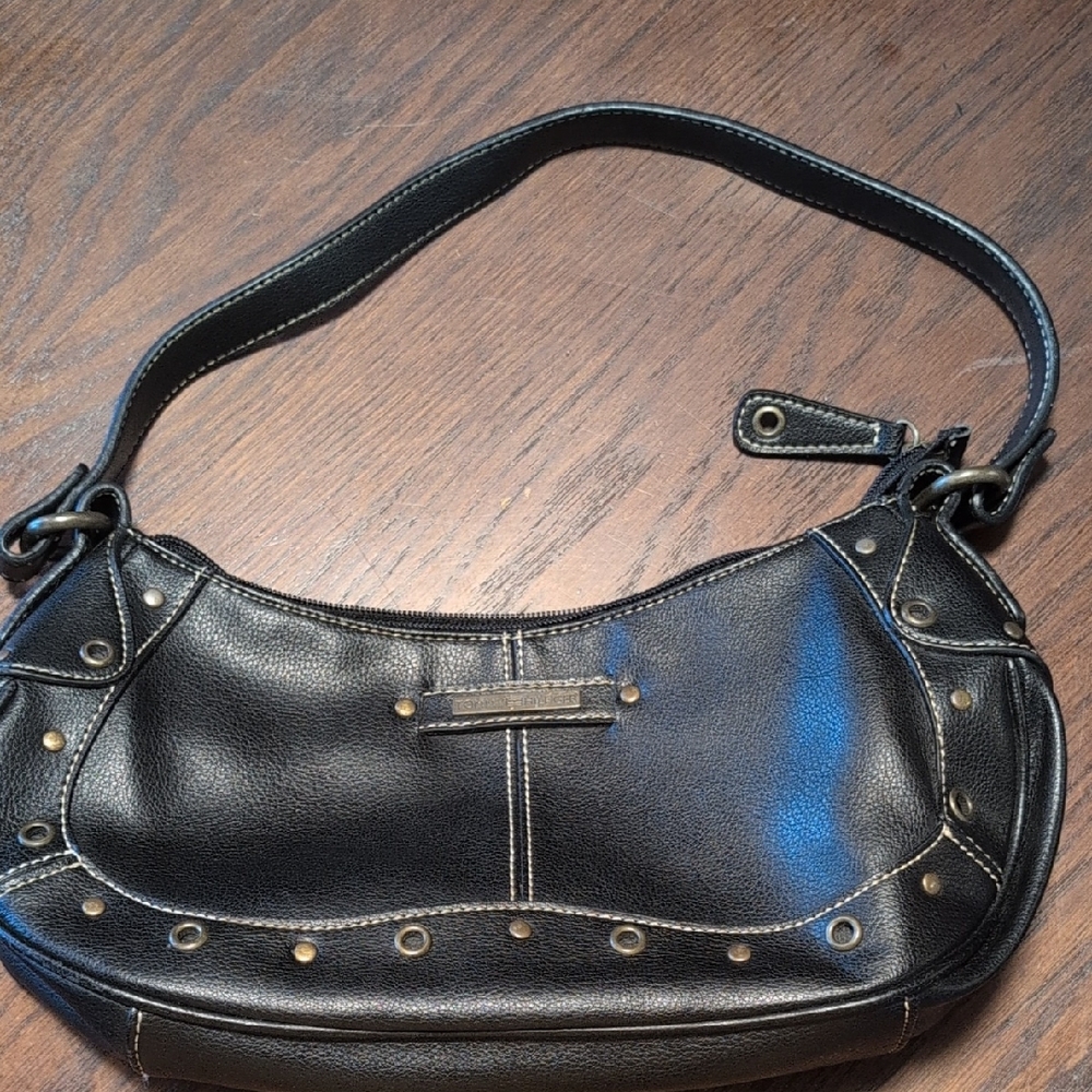 Tommy Hilfiger Black  Faux Leather Shoulder Bag